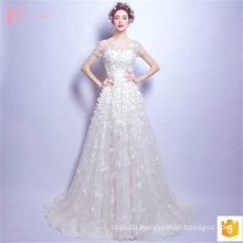 2017 Luxus neuesten Designs Suzhou Ballkleid Brautkleider Handmade Blume Appliqued